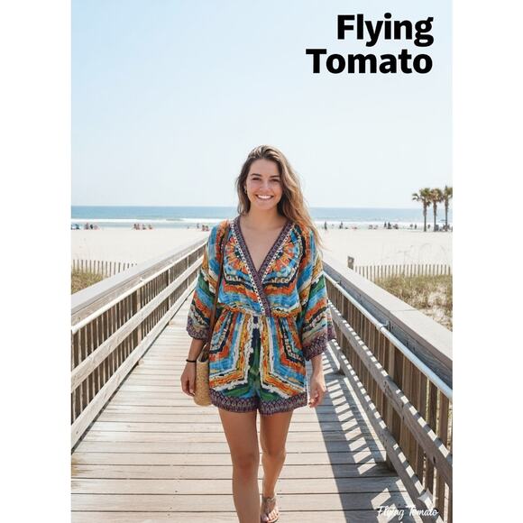 Flying Tomato Colorful Romper Sz. L - Picture 1 of 3